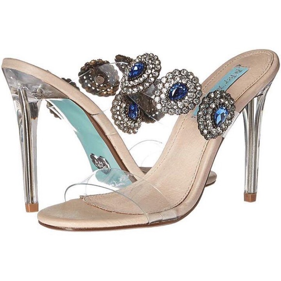 betsey johnson clear heels